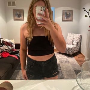 black bandeau top